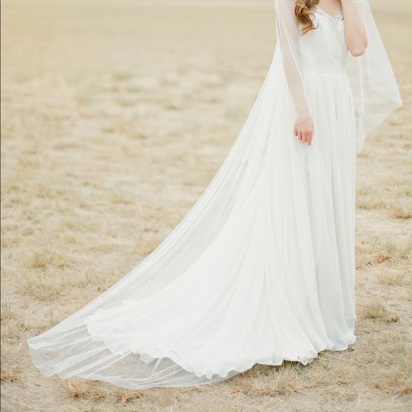 NWT BHLDN Madeline Soft Luxe Fine Tulle Classic Cathedral Bride Wedding Veil - Picture 7 of 7